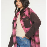 Fuzzy Pink/Brn Shacket