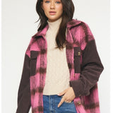 Fuzzy Pink/Brn Shacket