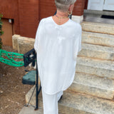 Ivory Tunic 3/4 Sleeve-  One Size