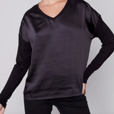 Satin Front Long Sleeve